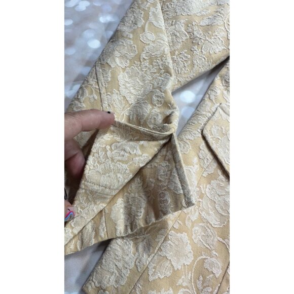 Vintage QVC Dialogue Womens Medium Tan Brocade Textured 2 Piece Shirt Jacket Set - Picture 8 of 15